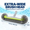 17.5 Inch Pool Brush Head, 7-Row Nylon Bristles with Rounded