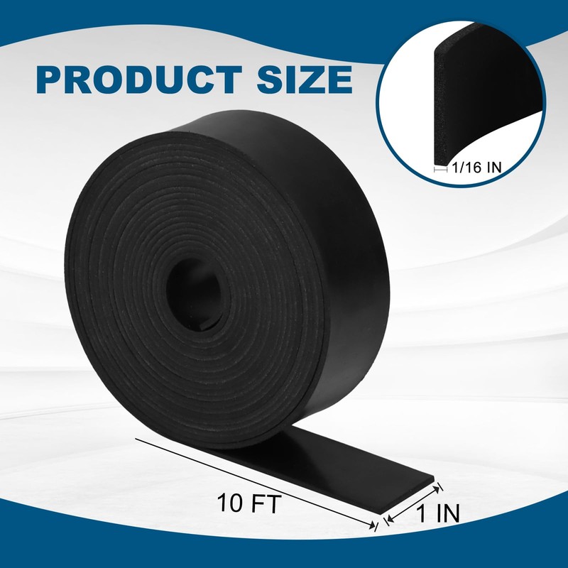 Neoprene Rubber Strips Solid Rubber Sheet for DIY Gasket, Warehouse,