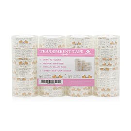 24 Pack Transparent Crystal Clear Tape, Refill Rolls for Office, School, and Home, 1inch core 3/4inch x 1000inch, BOMEI PACK