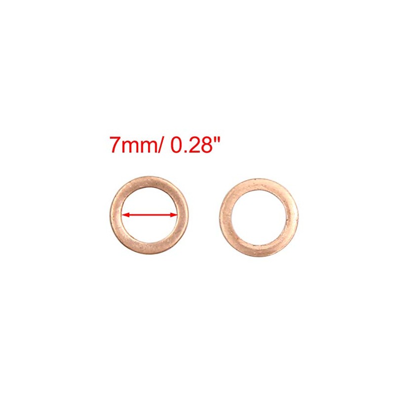 sourcing map Washers Copper Washers Sealing Rings 7 mm Inner