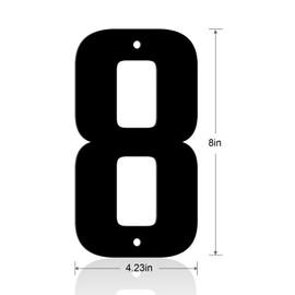 Ya_chtttwo Aluminum Numbers and Letters - Black Metal Door Numbers - Outdoor Metal Address Plate (8" 8)