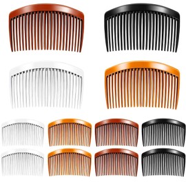 French Side Hair Twist Comb Plastic Decorative Hair Comb Clips with Teeth Styling Hair Side Combs Hair Combs for Women Accessories Fine Hair