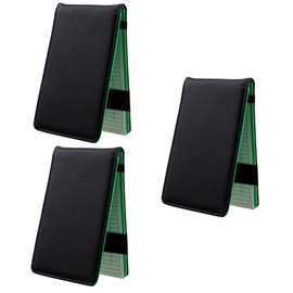 Sosoport 3pcs Golf Score Recording Notebook Portable Scorekeeping Book for Accurate Golf Game Tracking Elegant Pu Leather Cover Black Scorecard Keeper