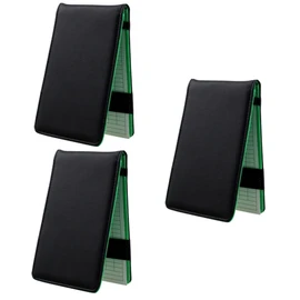 Sosoport 3pcs Golf Score Recording Notebook Portable Scorekeeping Book for Accurate Golf Game Tracking Elegant Pu Leather Cover Black Scorecard Keeper