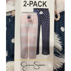 JESSICA SIMPSON GIRL 2 PACK TIE DYE/POLKA DOT PANTS (PINK TIE DYE NAVY DOT S)NWT
