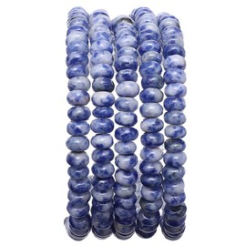 BEADIA Natural Blue Sodalite Stone Rondelle 4x6mm Loose Semi Gemstone Beads for Jewelry Making 38cm