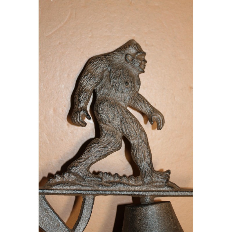Cast Iron Big Foot Outdoor Entryway Bell, Legendary Mythical Creature