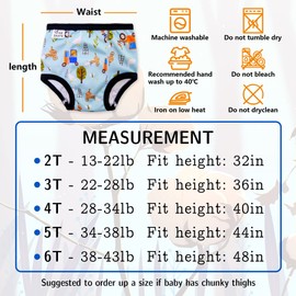 Max Shape 6 Pack Potty Training Underwear for Boys,Washable Baby Boy Toilet Training Pants Training Underwear Fit 2T-6T Black 4T
