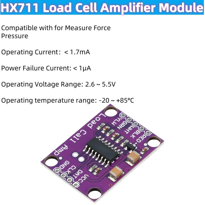 MTDELE 1Pcs HX711 Weighing Sensor Module 24-Bit Precision A/D Conversion