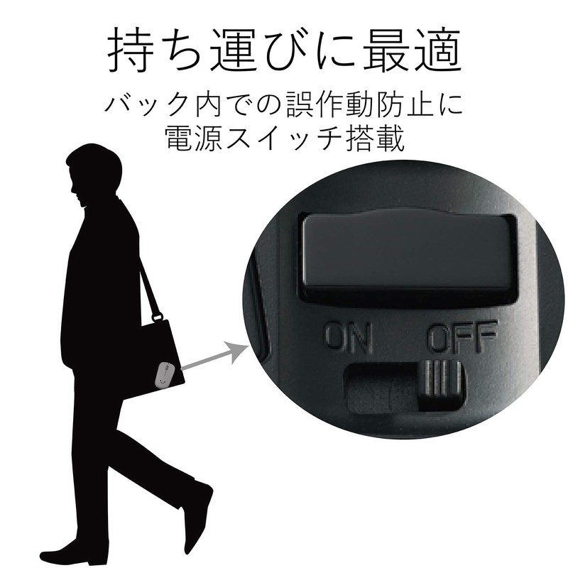 Elecom M-IR07DRBU Wireless Mouse, Includes Receiver, Size M, 3 Buttons,