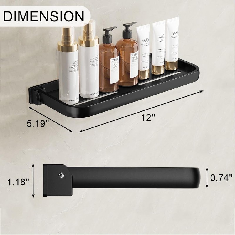 Z metnal RV Foldable Shelf, Metal Floating Shelves, 2 Tier