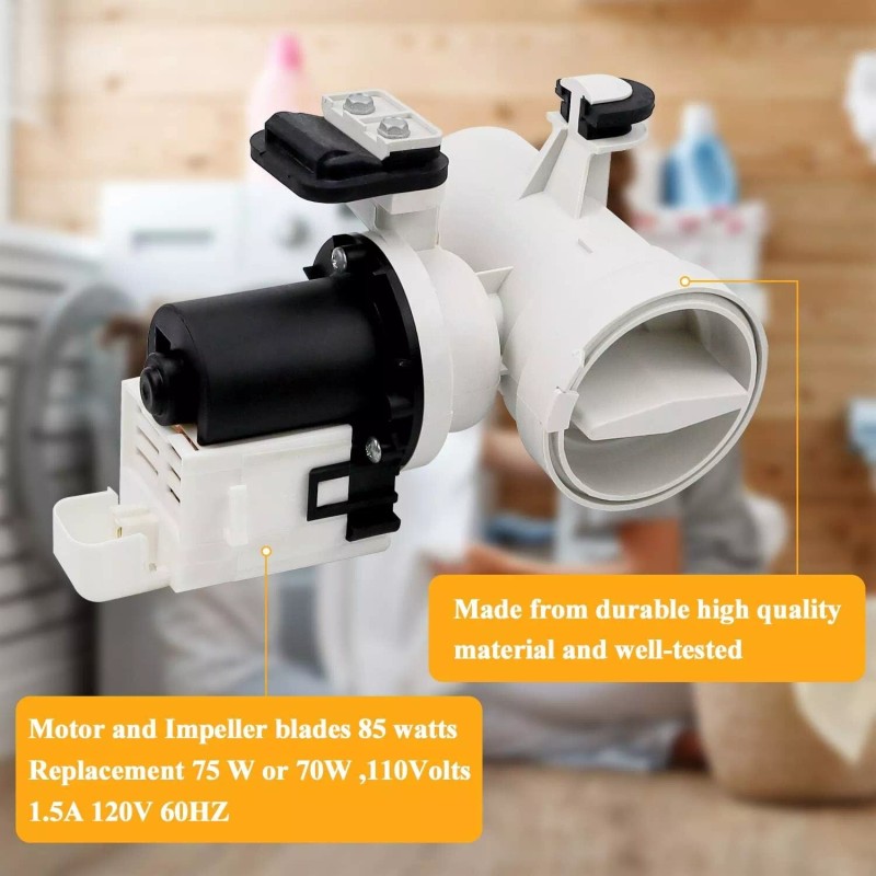 Whirlpool Washer Drain Pump Assembly Replaces For Whirlpool Duet WFW9050XW00