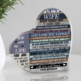 Gift for Wife Acrylic Heart Sign,Lover Plaque,I Love You Present Romantic Gifts for Holiday, Valentines Day, Birthday, Anniversary, Christmas,Wedding Decorative Sign 5.9inch