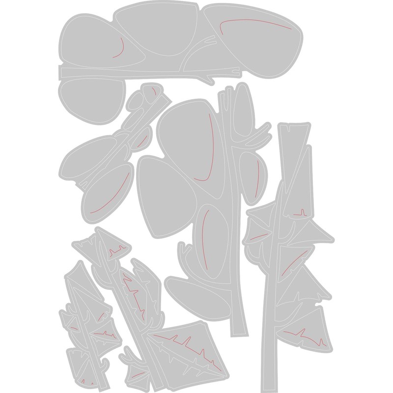 Sizzix Thinlits Die 665217 Funky Trees by Tim Holtz 6