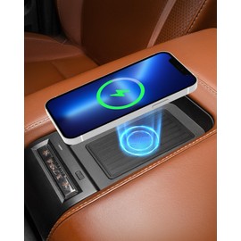 CarQiWireless Wireless Charger for Toyota Tundra 2021 2020 2019 2018 2017 2016 2015 2014, Automotive Center Console Organizer Wireless Charging Pad for Toyota Tundra Accessories, for Tundra Storage