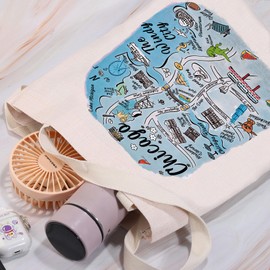 Chicago Lover Tote Bag US City Travel Reusable Shopping Bag Graduation Christmas Trip Gift for Her (Chicago)