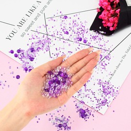YUE QIN Glitter Stones for Crafts, 6150 Pieces, Scatter Decoration, Spring, Birthday, Diamonds, Glitter Decoration for Vase Filling, Diamonds, Wedding Table Decoration (4 Colours, Purple Mix)