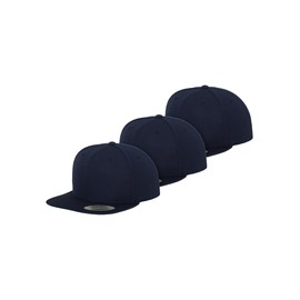 Flexfit Unisex Cap Classic Snapback 3-Pack Practical Set with 3 Baseball Caps, Snapback Closure, Navy+Navy+Navy