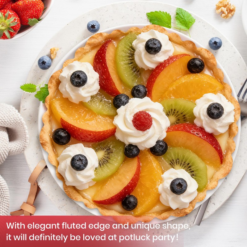 Maywe Tanso Upgraded 9 Inch Tart Pan with Removable Bottom,
