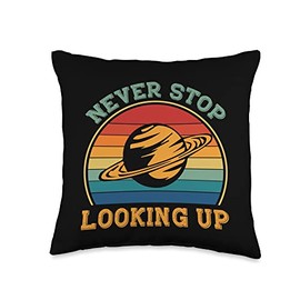 Never Stop Looking Up Solar Space Science Throw Pillow