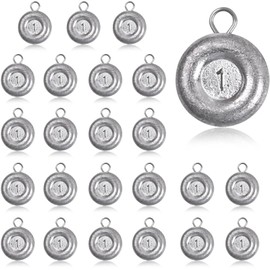 Pfeibk Fishing Weights Sinkers Disc Sinkers, Coin Fishing Sinkers Surf Fishing Weights Saltwater Bottom Trolling Catfish Weights, Heavy Fishing Weight Assortment 1oz 2oz 3oz (1oz-24pcs)
