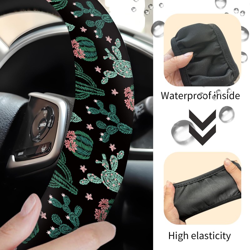 ADQWIOVL Car Steering Wheel Cover, Universal 15 Inch Neoprene Non-Slip