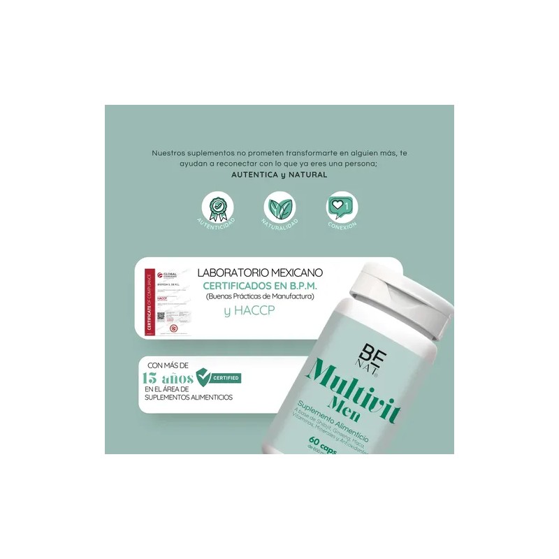 Suplemento Para Hombre Multivit Benat Con Ginseng 60 Caps