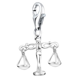 Nenalina Libra 713209-000 Carabiner Charm Pendant for Charm Bracelet 925 Sterling Silver, Sterling Silver, No Gemstone