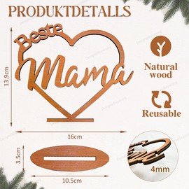 Gifts for Mum, Wooden Heart Best Mum Gifts Christmas, Christmas Gifts for Mum, Gifts Mum Mother Christmas Birthday Gift