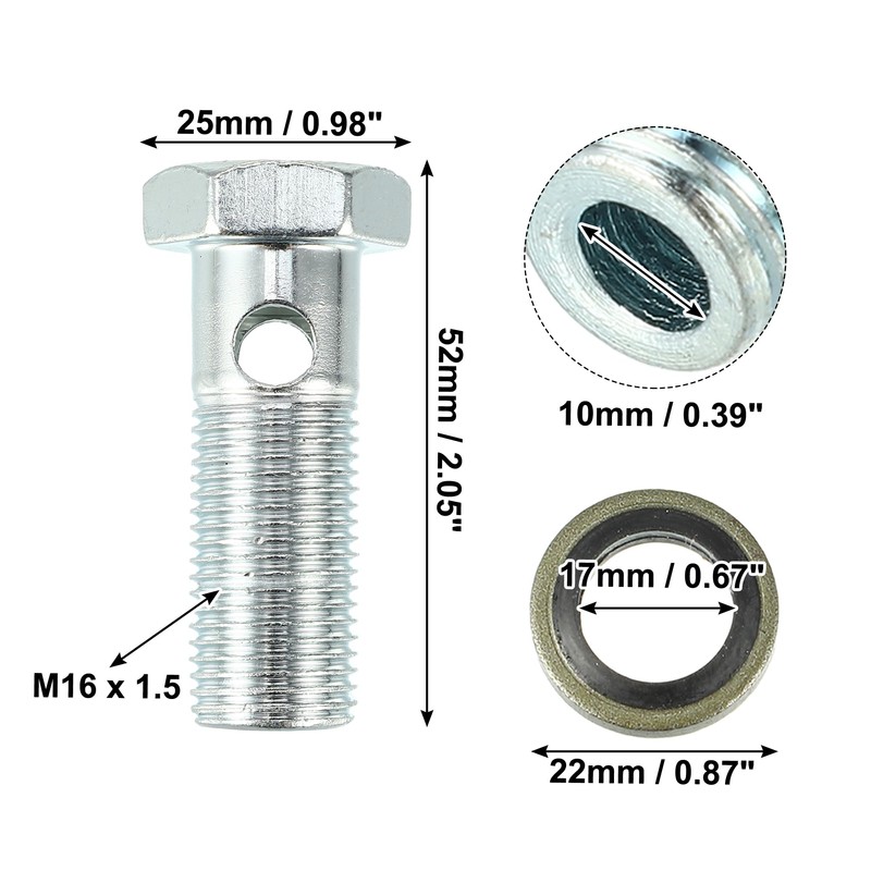 QUARKZMAN Set of 2 Universal Vehicle Banjo Bolt Brake Adaptor