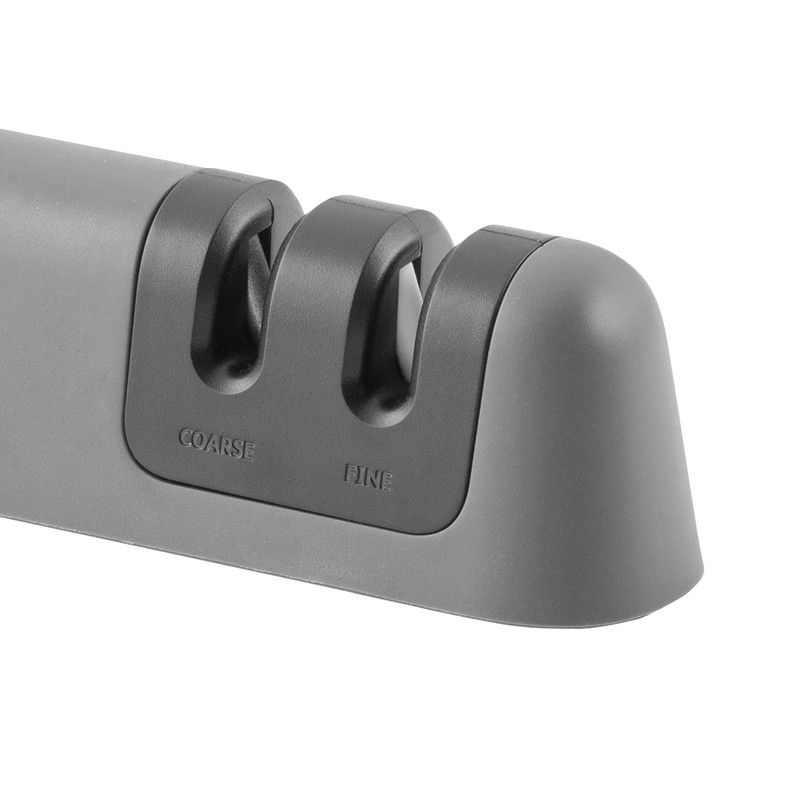 BergHOFF Legacy Two-Stage Knife Sharpener, Non-Slip Base, Coarse, Fine, Grey