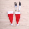 Mini Christmas Hats: Flannel & Fur Decor Set for Tableware & Ornaments Hat 100ea