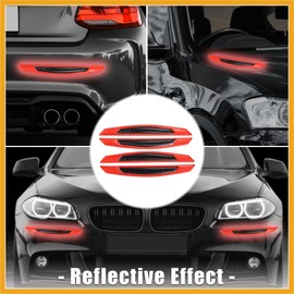 Partuto 4pcs 3D Reflective Stripe Stickers High Intensity Red Replacement
