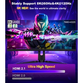 THANDBLE DisplayPort 1.4 to HDMI 2.1 Cable 10FT [8K@60Hz,4K@120Hz] Unidirectional Braided Display Port to HDMI 2.1 Cable, DP to HDMI Support HDR HDCP 2.3 for Monitor, Graphics Card, PC