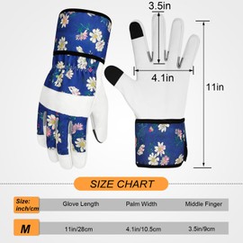 MERTURN Leather Gardening Gloves for Women Garden Gloves Thorn Proof Touch Screen Design Heavy Duty Working Yard Gloves for Planting, Digging, Pruning, Color A