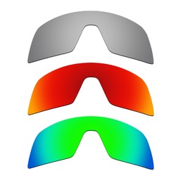 Alphax 3 Titanium & Fire Red & Green Pcs Polarized Replacement Lenses for Oakley Sutro OO9406 Sport Sunglsses