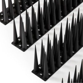 OFFO Bird Spikes Pigeon Outdoor Spikes for Cat Keep Birds Raccoon Woodpecker Away Covers 60 Feet(18.3m), Black