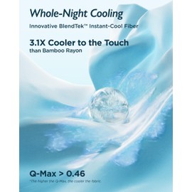 Breescape Cooling Sheet Set Cal King Size - BlendTek™ Dry & Cool Technology for Hot Sleepers and Night Sweats, Q-Max>0.46, Deep Pocket Up to 18", 360° Elastic Band, Misty Gray