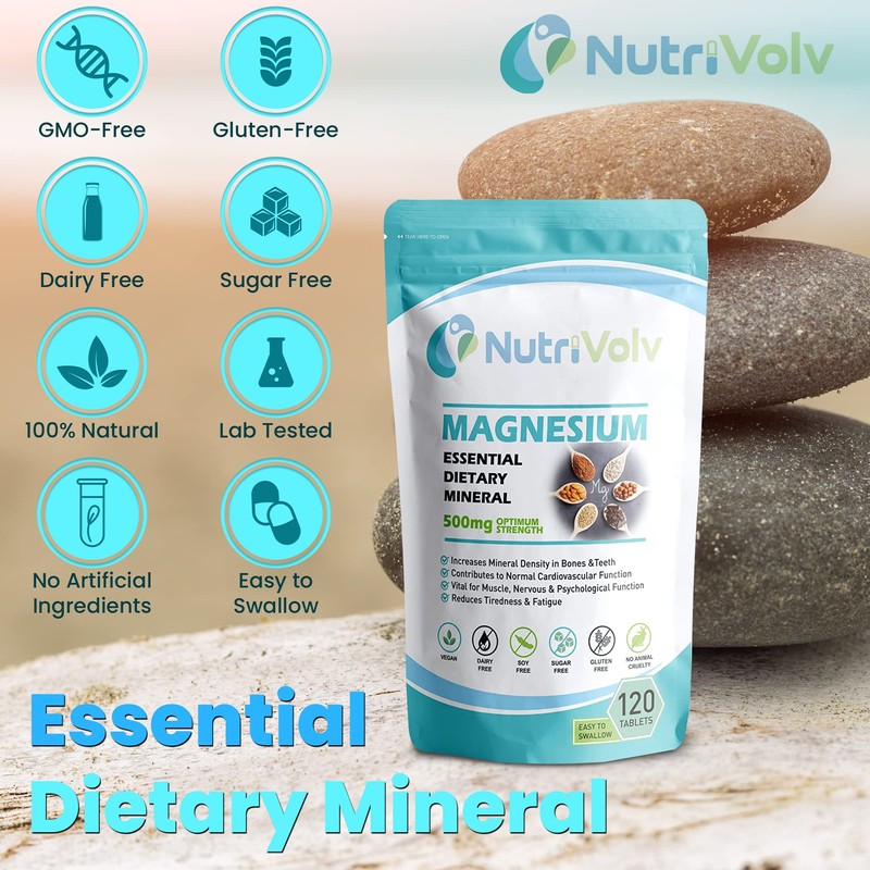 Magnesium 500mg Muscle Function Reduce Tiredness & Fatigue | Bones