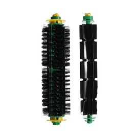 MIRTUX Kit of 2 x central rollers and cleaning tool. Compatible with Roomba 500 series. Pack of central brush. Bristle and rubber roller. parts of quality 510, 520, 555, etc