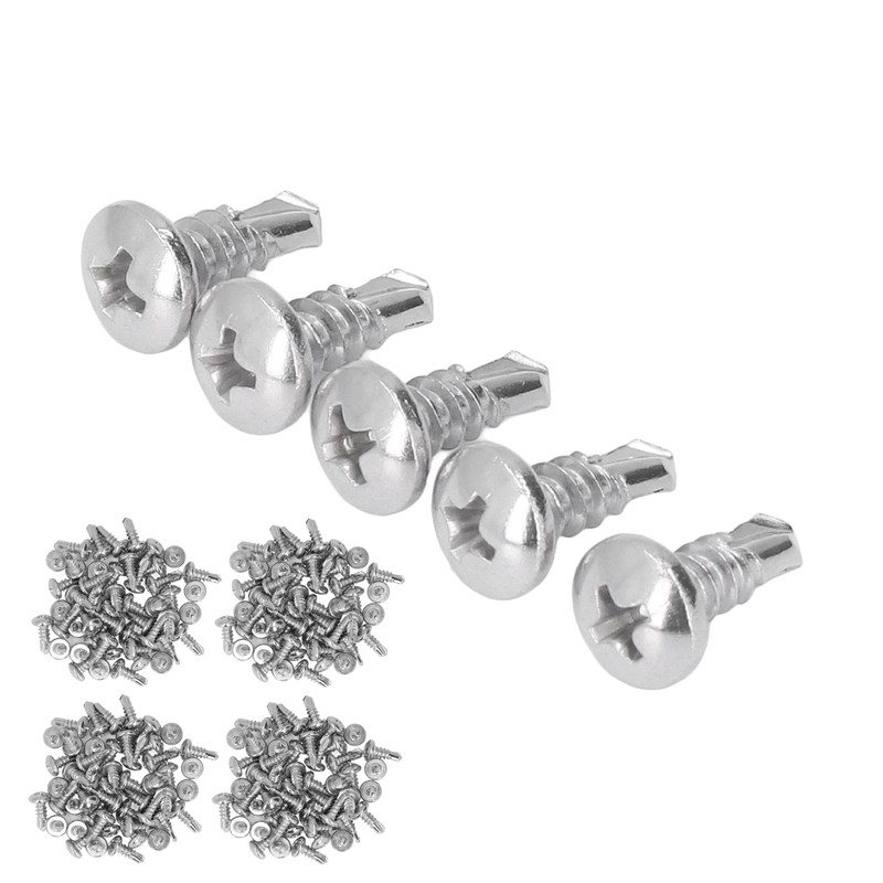 200PCS Self Drilling Screws 304 Stainless Steel Round Head Drill