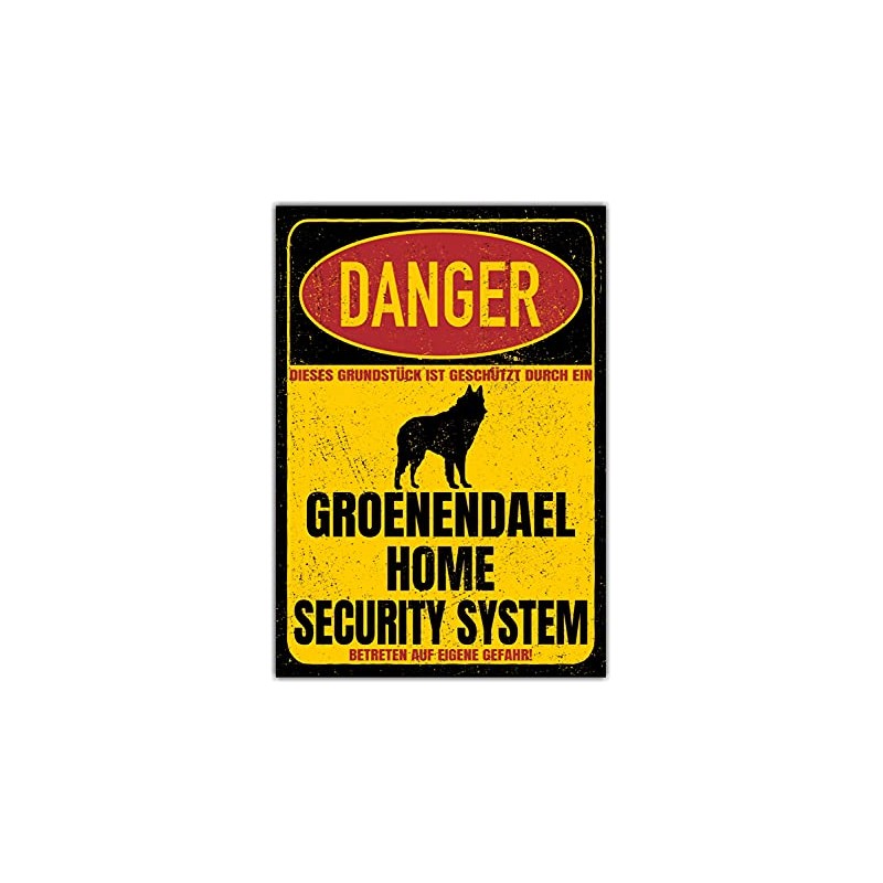 Groenendael Sign Danger Security System Door Sign Dog Sign Warning