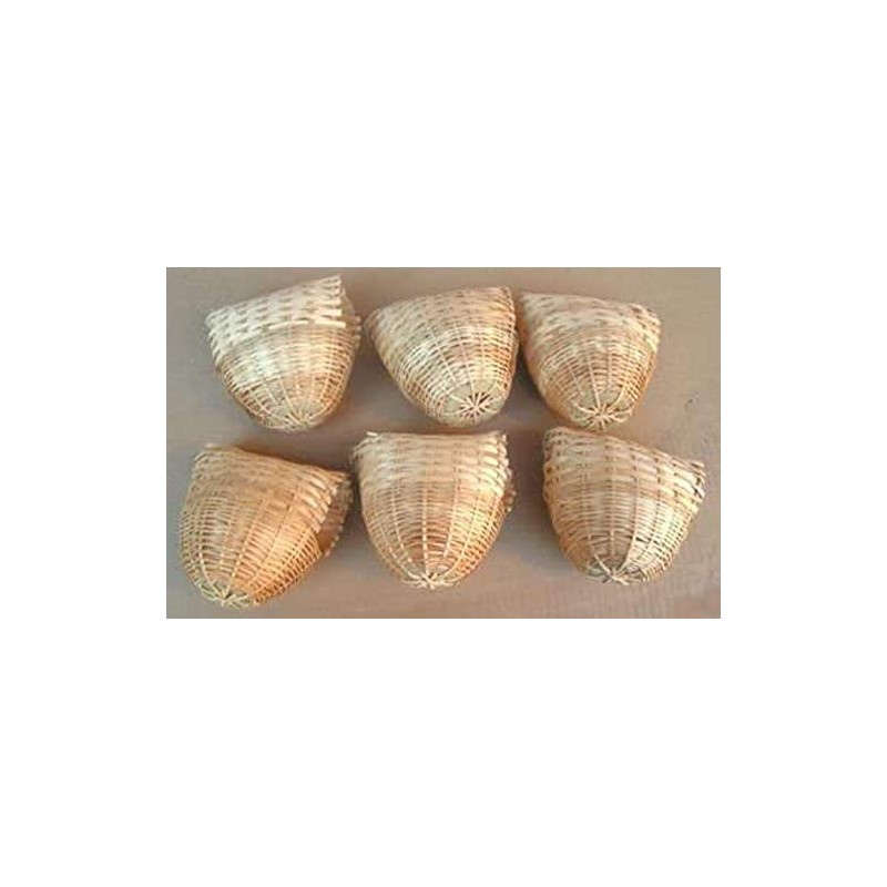 Mcage Finch Bird Bamboo Covered Bird Nest Lot of 6