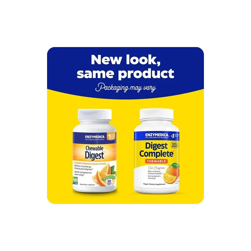 Enzymedica Digest Complete Enzimas Masticables 60 Tabs Naranja
