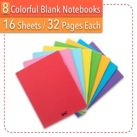 Mr. Pen Mr. Pen- Colorful Blank Books, 4.2 x 5.5 Inches, 32 Pages, 8 Pack, Blank Notebooks for Kids, Mini Notebooks for Kids, Mini Journal for Students, Blank Journal for Kids, Unlined Notebook, Kids Journal