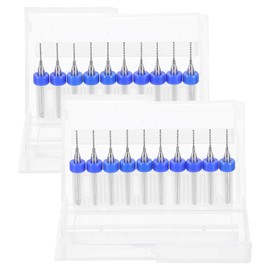 sourcing map 2 Set (20pcs) PCB Drill Bit Set 1/8" Shank 0.7mm Tungsten Carbide Micro Twist Drill Bits Tools for Print Circuit Board Jewelry Plastic Wood Soft Metal