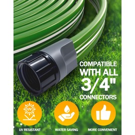 Breeze Touch 50FT Sprinkler Hoses, Flexible Garden Hose with High-Mist Spray, Leakproof Flat Irrigation Hose, Grass Watering Soaker Hose with Stakes for Lawn & Yard
