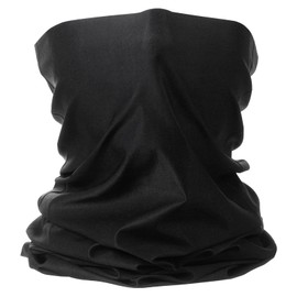 HARFINGTON Summer Cooling Neck Gaiter Sun Protection Face Mask Fishing Neck Gaiter Unisex Sunscreen Breathable Bandana for Fishing Outdoor Sports, Black