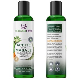 Naturalness Bálsamo Corporal para Masaje Terapéutico Piernas Cansadas 125 ml – Mentol y Alcanfor con aceite esencial de Romero, Sensación de Bienestar Muscular, Circulación, Hinchazón y Pesadez.