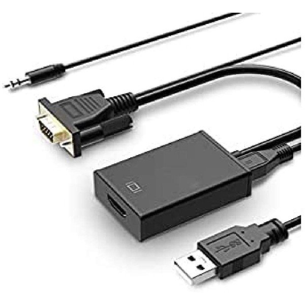 VGA to HDMI Adapter with Audio and 15 cm Cable